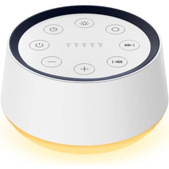 Brown Noise Sound Machine with 30 Soothing Sounds 12 Colors Night Light White - Picture 1 of 7